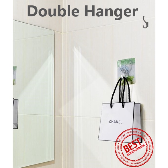 KAIT Perekat DOUBLE Hanger Gantungan Baju Handuk Lap Serbaguna 646