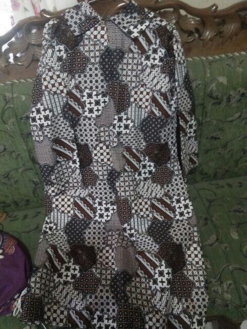 Xxxl Ld 116 Santika White Jumbo Tunik Batik Tunic Batik Big Size Seragaman Batik Kerja Besar Kantor