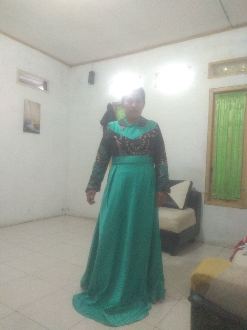 Couple Gamis Keluarga Batik Velvet Gaun Kondangan Modern