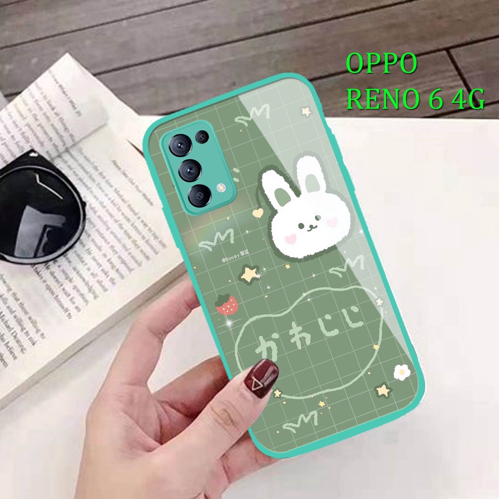 [G02] Softcase Kaca Mint OPPO RENO 6 4G ( Case Hp OPPO RENO 6 4G ) Casing Hp OPPO RENO 6 4G