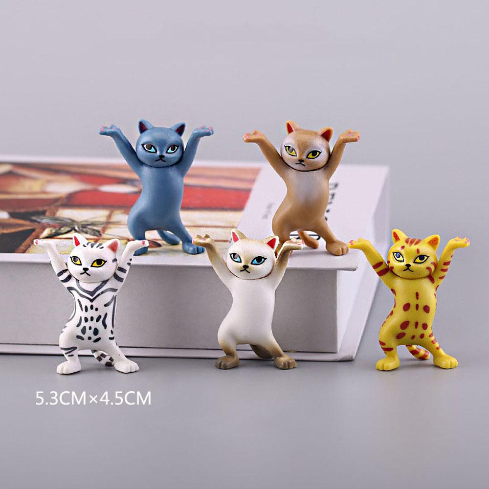 [Elegan] Kucing Action Figure Dance PVC 5pcs/set Micro Landscape Anime Dekorasi Rumah Patung Kecil Kartun Figure Ornamen