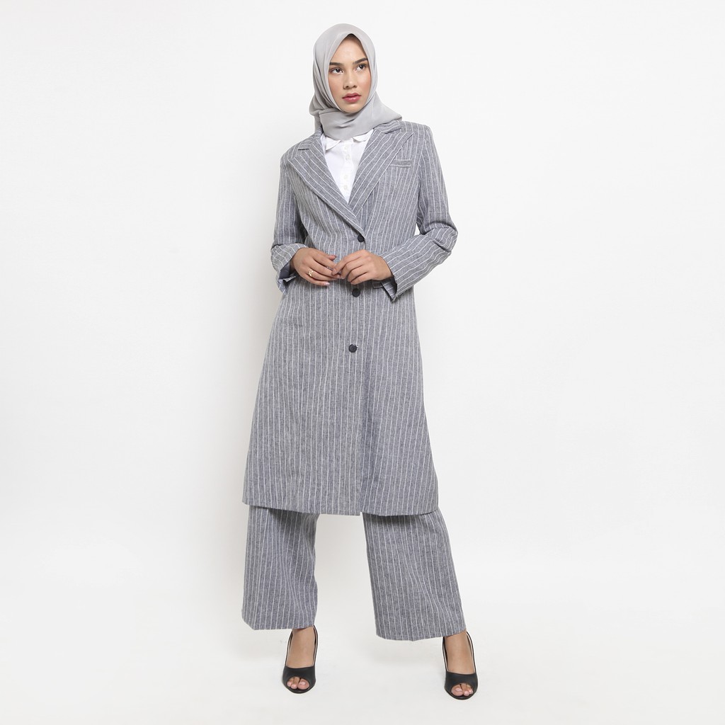KLA by Itang Yunasz - Blazer Wanita Setelan Celana Gwen Navy