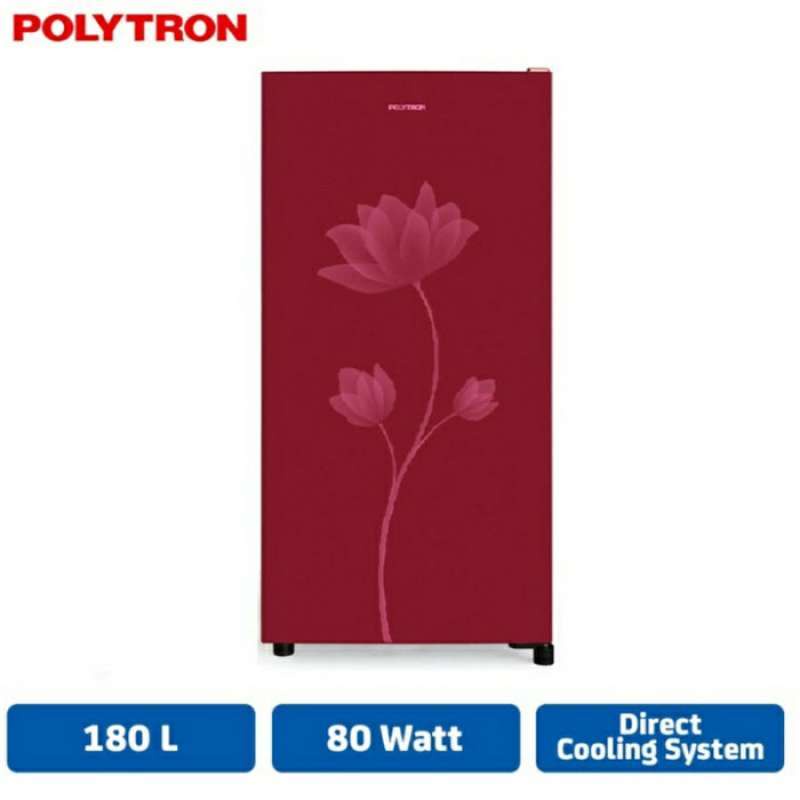 POLYTRON PRB 189 R / RED METAL DOOR KULKAS 1 PINTU 180 LT / PRB189R