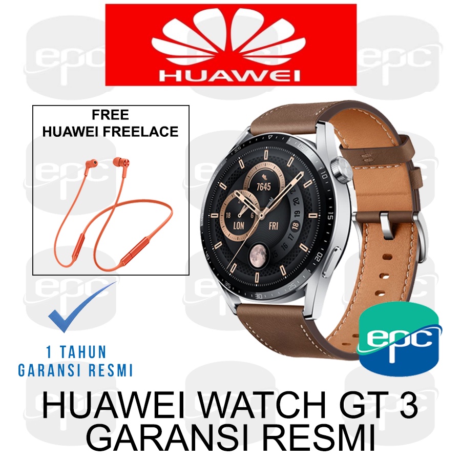 HUAWEI WATCH GT 3 46MM | All-Day SpO2 Monitoring | Garansi Resmi-Brown Freelace