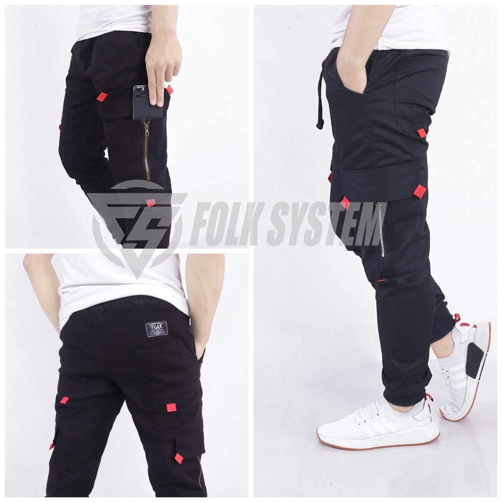 Celana cargo jogger panjang pria original folksystem KML