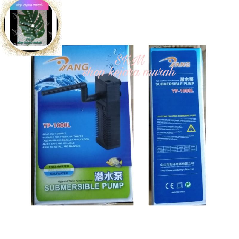 YANG YP1000 L mini Internal filter Mesin pompa Aquarium aquascape