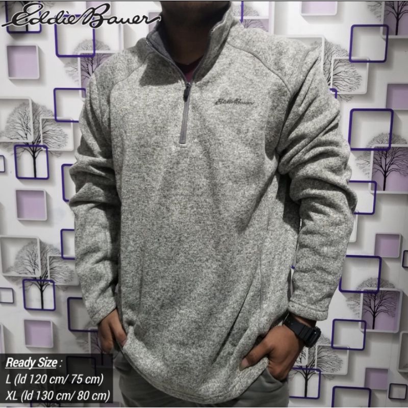 JAKET SWEATER EDDIE BAUER HALF ZIPPER OBLONG SWEATSHIRT OUTDOOR , NEW , ORIGINAL, BRANDED