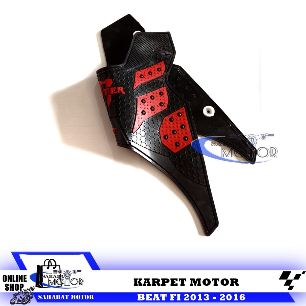 Monster Karpet Motor Beat FI 2013-2016 Alas kaki motor - MERAH