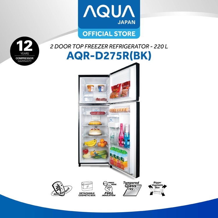 LEMARI ES / KULKAS AQUA 2 Pintu Inventer AQRD275R / AQRD275 R