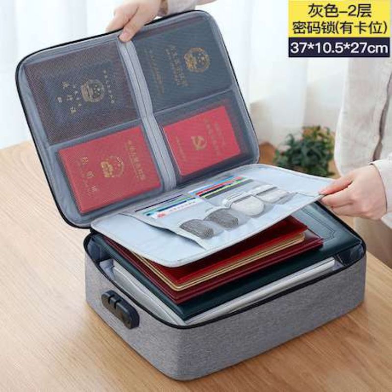 Koper Tas Dokumen Gembok Kunci Anti Air Document Organizer Map Penyimpanan Dokumen Portable Travel
