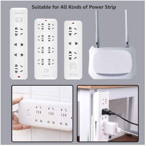 Self Adhesive Power Strip Fixator Wall Penempel Gantungan Adopter Stop Kontak Tempat Pengait AC