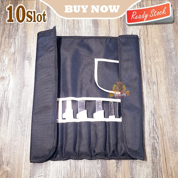 Tas pisau jinjing Knife Bag Chef Bag 10 Slot rumah pisau set dapur