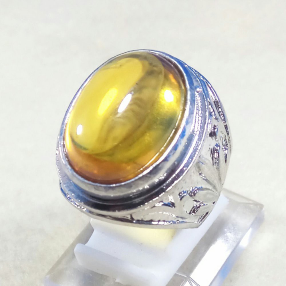 CINCIN BATU AKIK PERMATA YELLOW CITRINE BIG SIZE MEWAH DAN TERMURAH