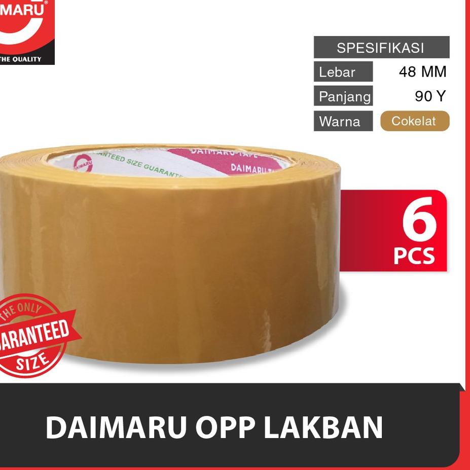 

Special - Paket 1 Slop Isi 6pcs Daimaru OPP Lakban Coklat 48 mm x 90 Yard ,