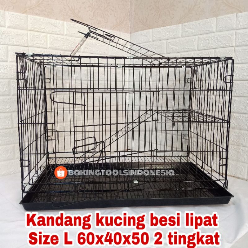 KANDANG KUCING MURAH 2 TINGKAT SIZE L (60X40X50) HIGH QUALITY