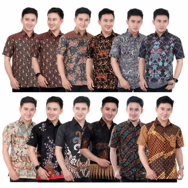 SIZE M L XL XXL XXXL BSWART Batik HRB026 Kenongo Hem Pendek Padi Pekalongan M L XL Batik Pria