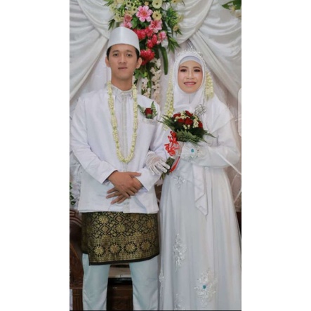 Gaun akad syar'i /gaun pengantin/gaun akad 3D/ gaun pengantin simpel / gaun pernikahan