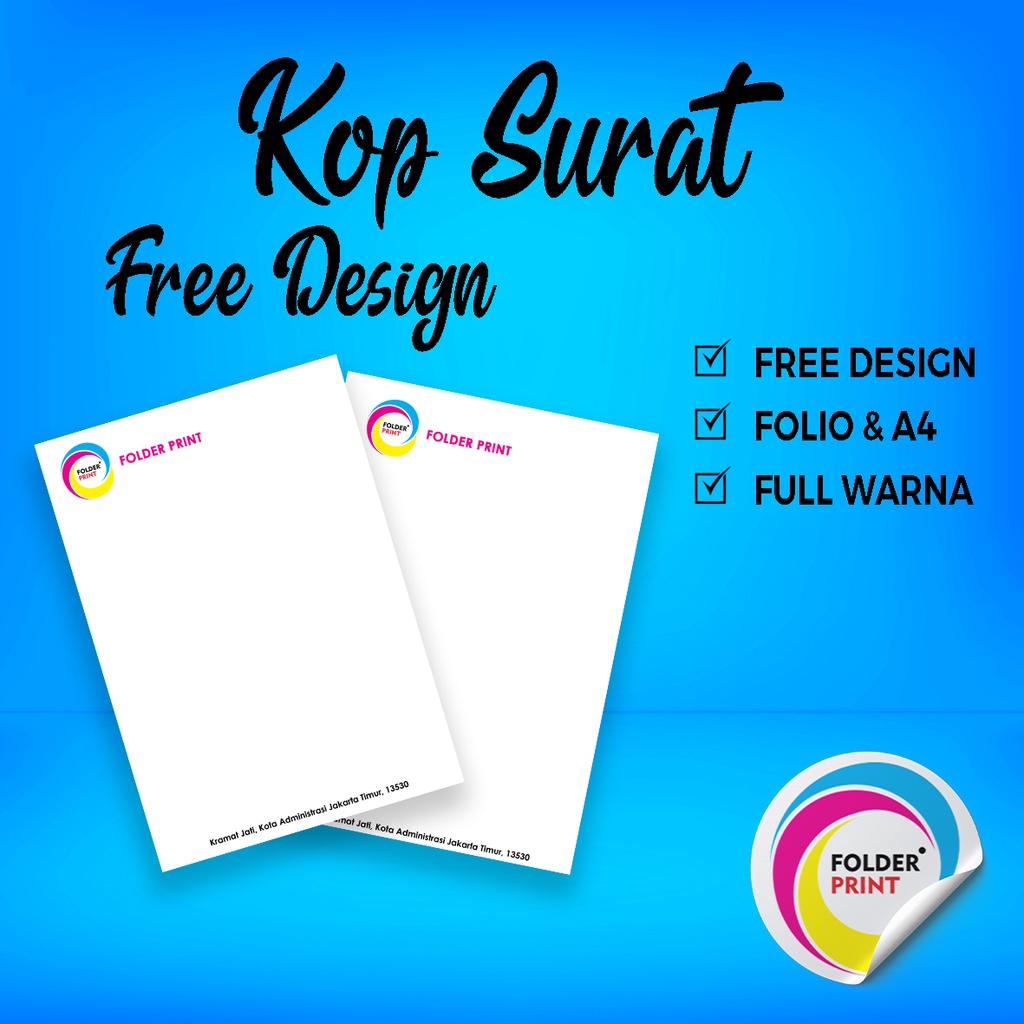 Cetak Kop Surat F4 A4 Full Color