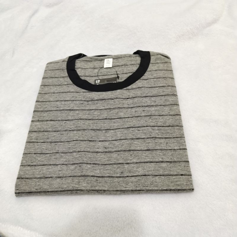 Kaos stripe salur tangan pendek cowok dan cewek