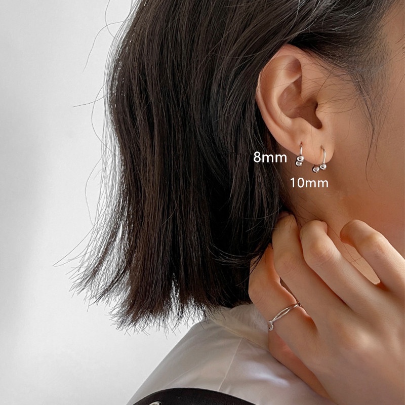 We Flower 1 Pasang Anting Tusuk Sterling Silver 925 Desain Bola Kecil Untuk Pria / Wanita