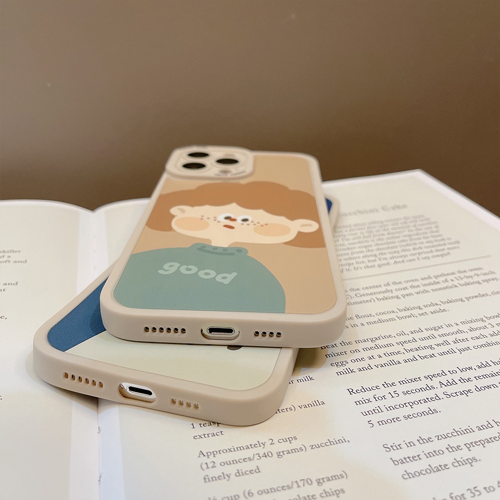 IPHONE Casing Hp Couple Kartun Lucu Anak Laki-Laki Dan Perempuan Bahan Silikon Cover Untuk Iphone7 8 PLUS X XR XS 11 12 13 14 MINI PRO MAX SE 2020