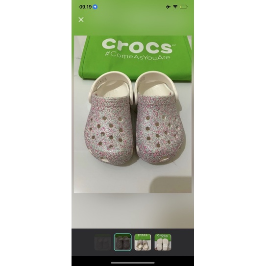 sandal crocs glitter anak kids baby toddler preloved mini melissa