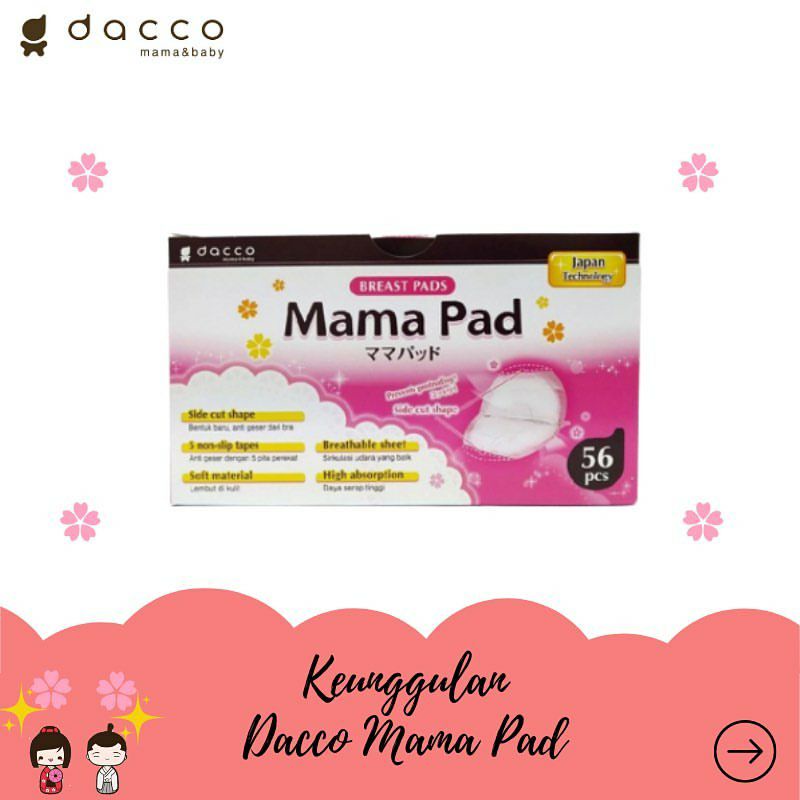 MAMAPAD Disposable Breastpad isi 56 | penyerap ASI | Breast pad Mama Pad Dacco