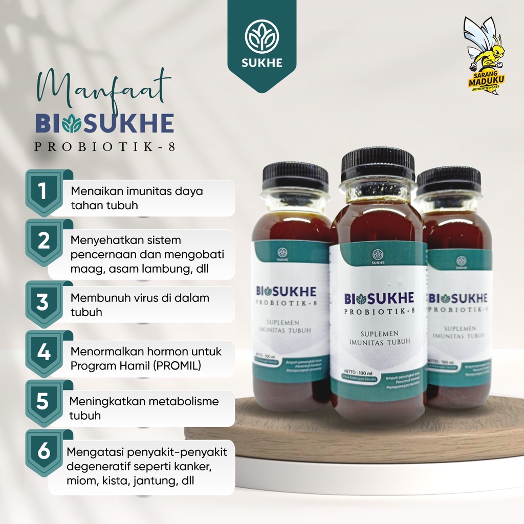 BioSukhe 8 Probiotik daya tahan tubuh dan lambung
