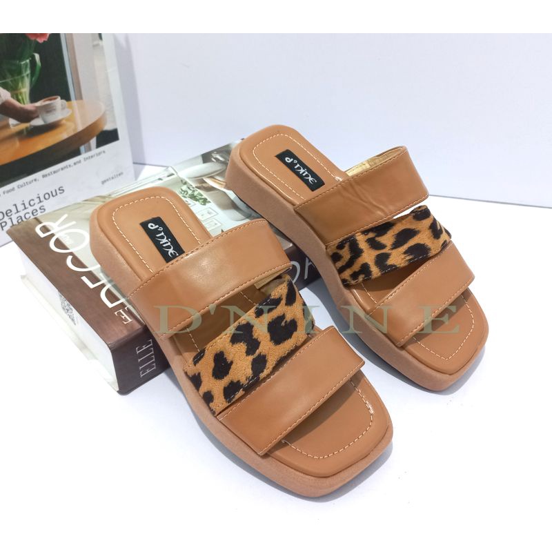 Sandal Wanita Sandal Platprom wedges Leofard DN 10