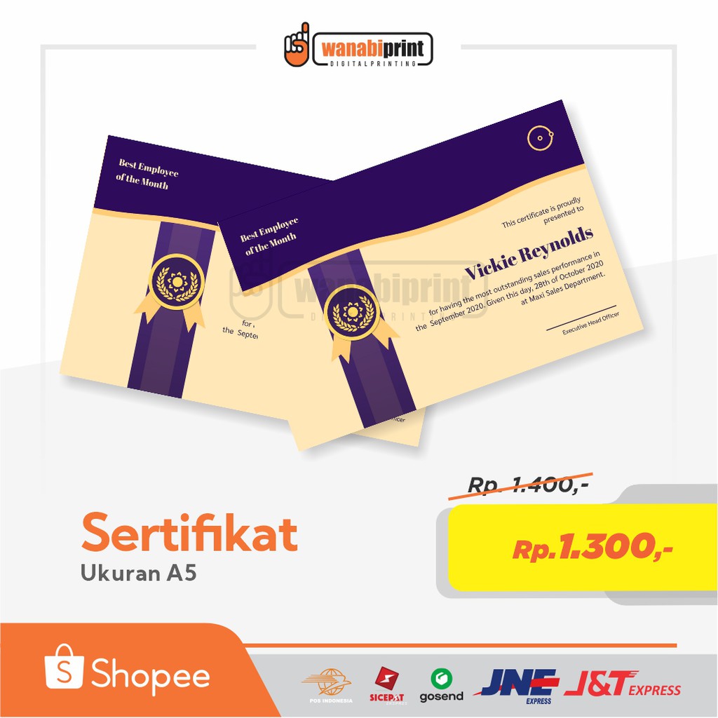 Jual Cetak Sertifikat A5 Kertas Tebal Pelatihan Prakerja Seminar Workshop  Print Cepat Toefl Vaksin Dll Indonesia|Shopee Indonesia