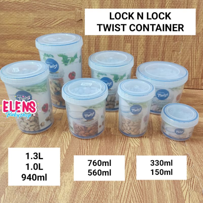 Lock n Lock twist round container toples wadah kotak makanan plastik