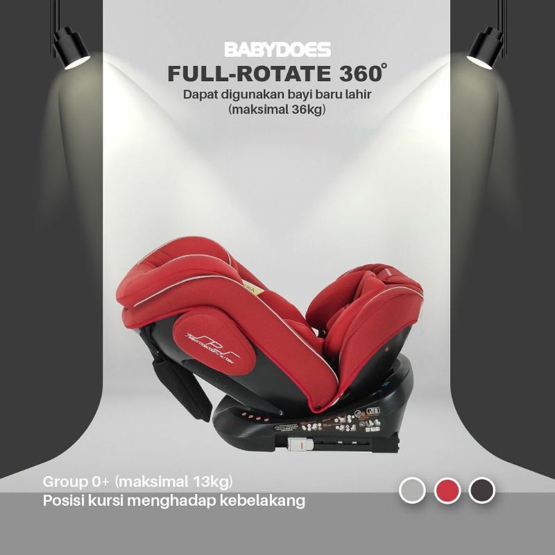 Carseat Babydoes Full Rotate 360 Derajat / Dudukan Mobil Anak Bayi