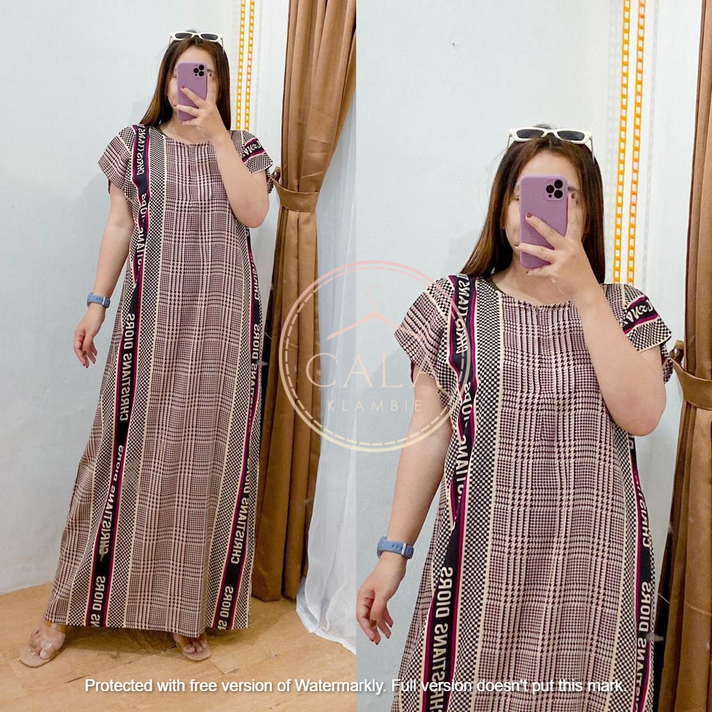 HOMEDRESS PANJANG BUSUI - DASTER KEKINIAN - BAJU TIDUR / RUMAH RAYON PREMIUM MOTIF