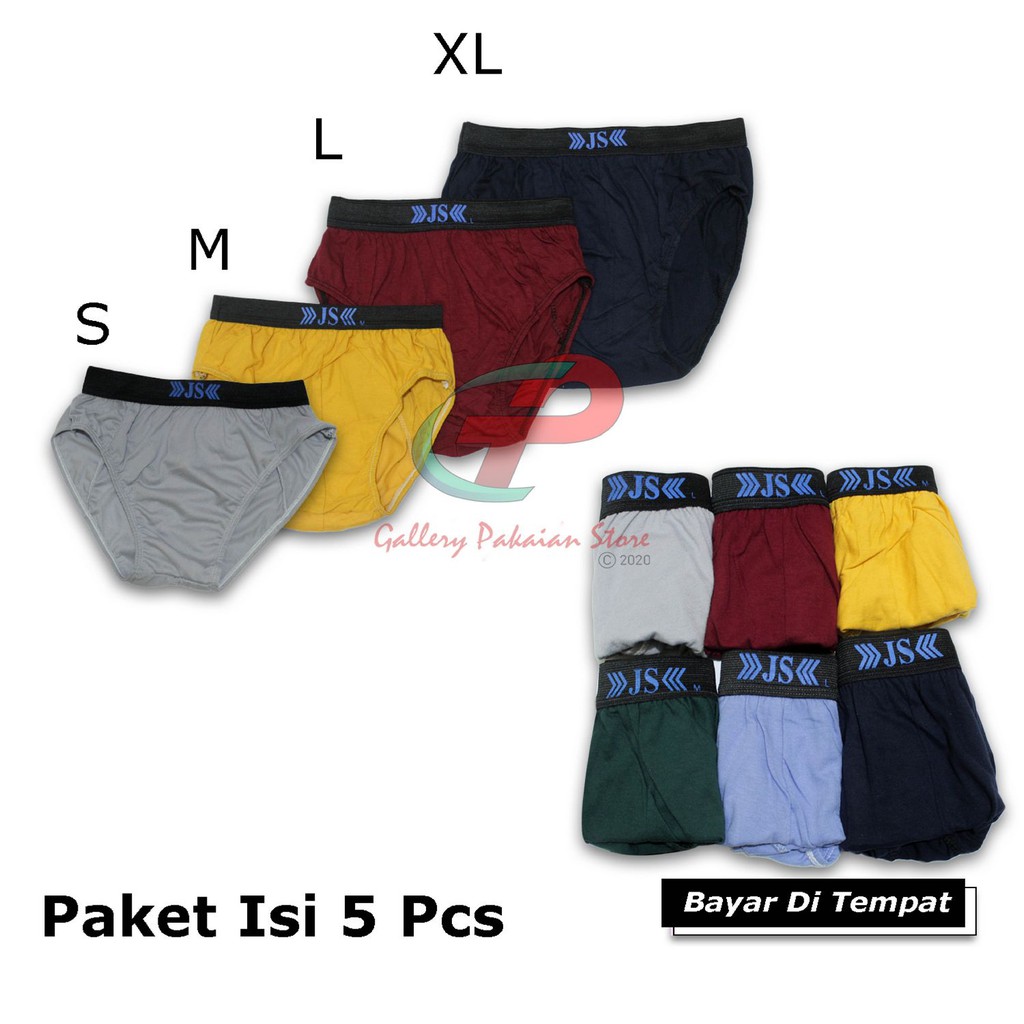 PAKET ISI 5 Pcs CD celana dalam pria dewasa size S. M. L.XL  jumbo sempak pria CD cowok bahan katun Termurah