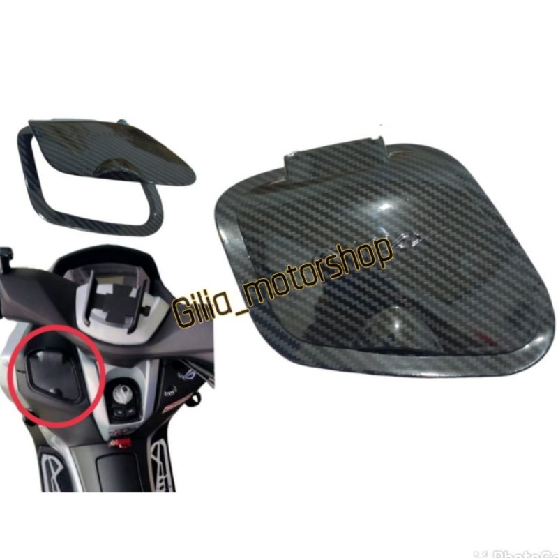 Tutup Laci Kiri Depan Carbon Kilap ALL New Nmax 155  2020 2021