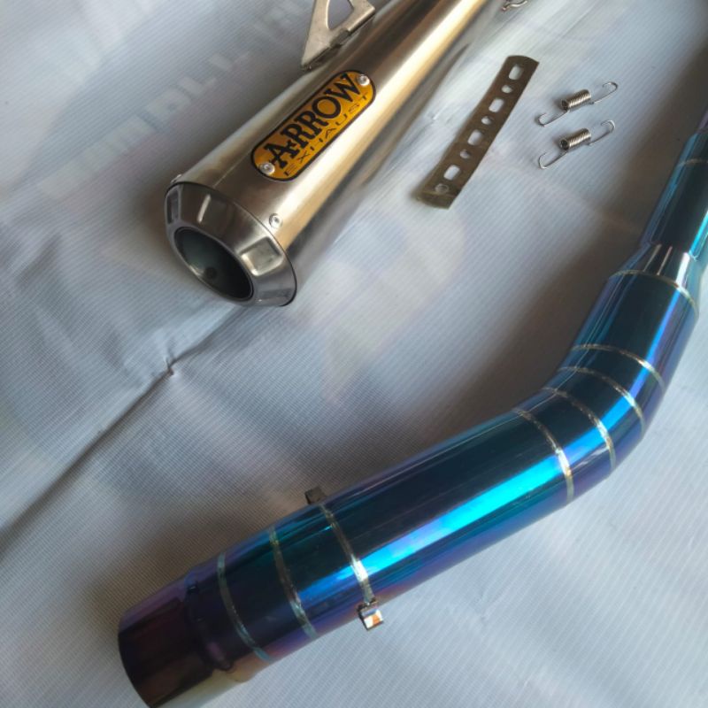 Knalpot Racing Arrow Gsx R15 v2 v3 CBR 150R Cb 150R Vixion Satria Fu MX king Sonic Header Bluemoon-5