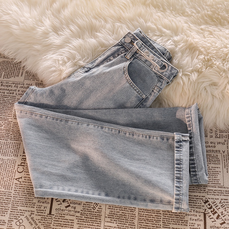 kekinian celana wanita jeans panjang high waist korean style（realpict）