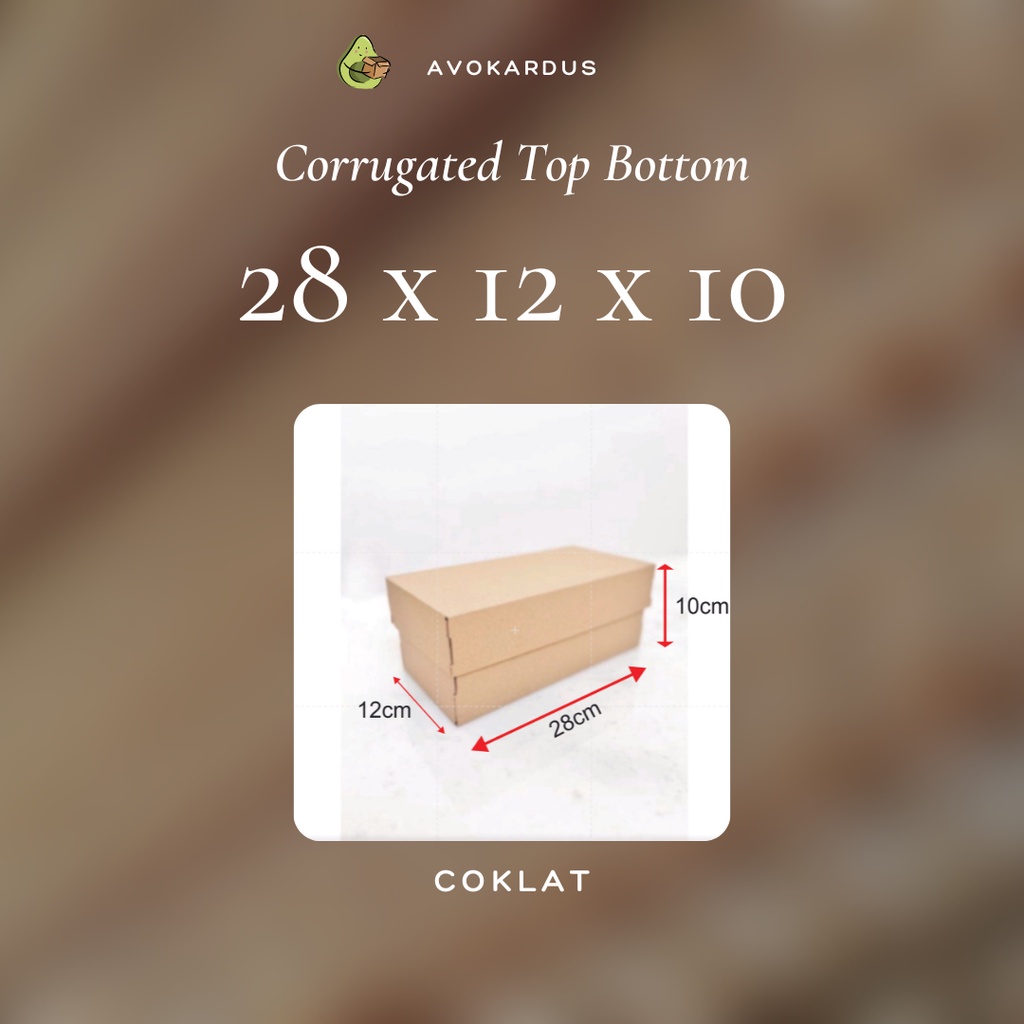 

Kardus Corrugated Die Cut 28x12x10 Top Bottom Kotak Dus Bolu Gulung hampers