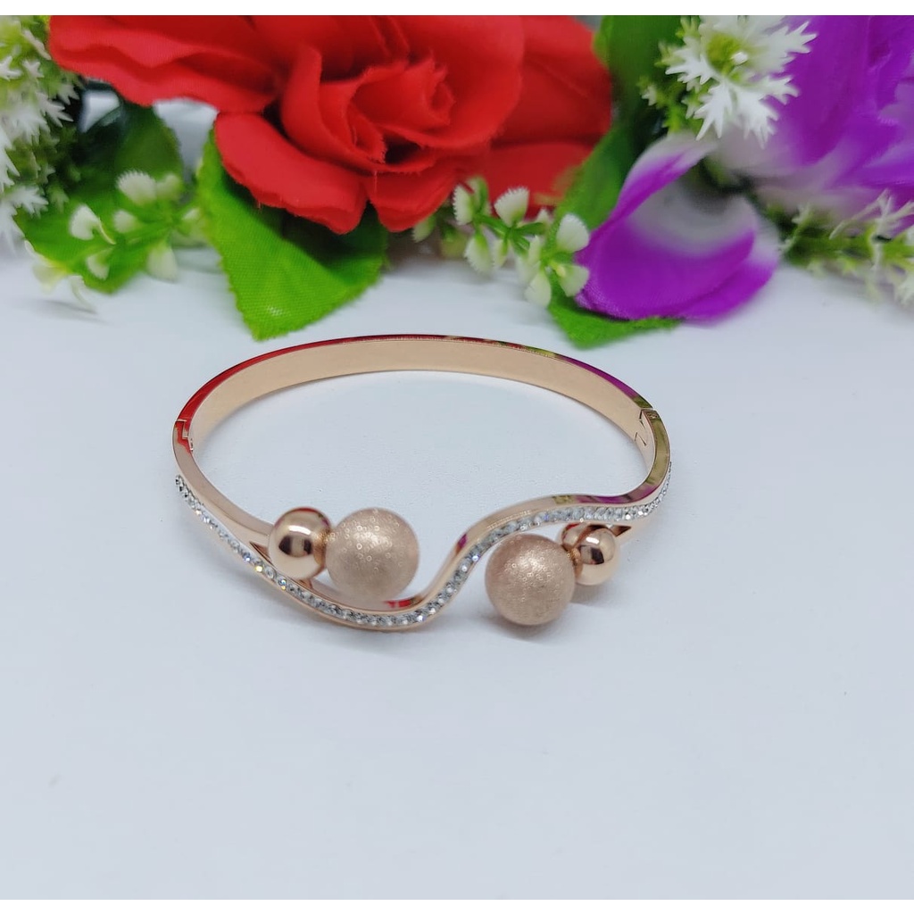 Set titanium gelang dan cincin Perhiasn