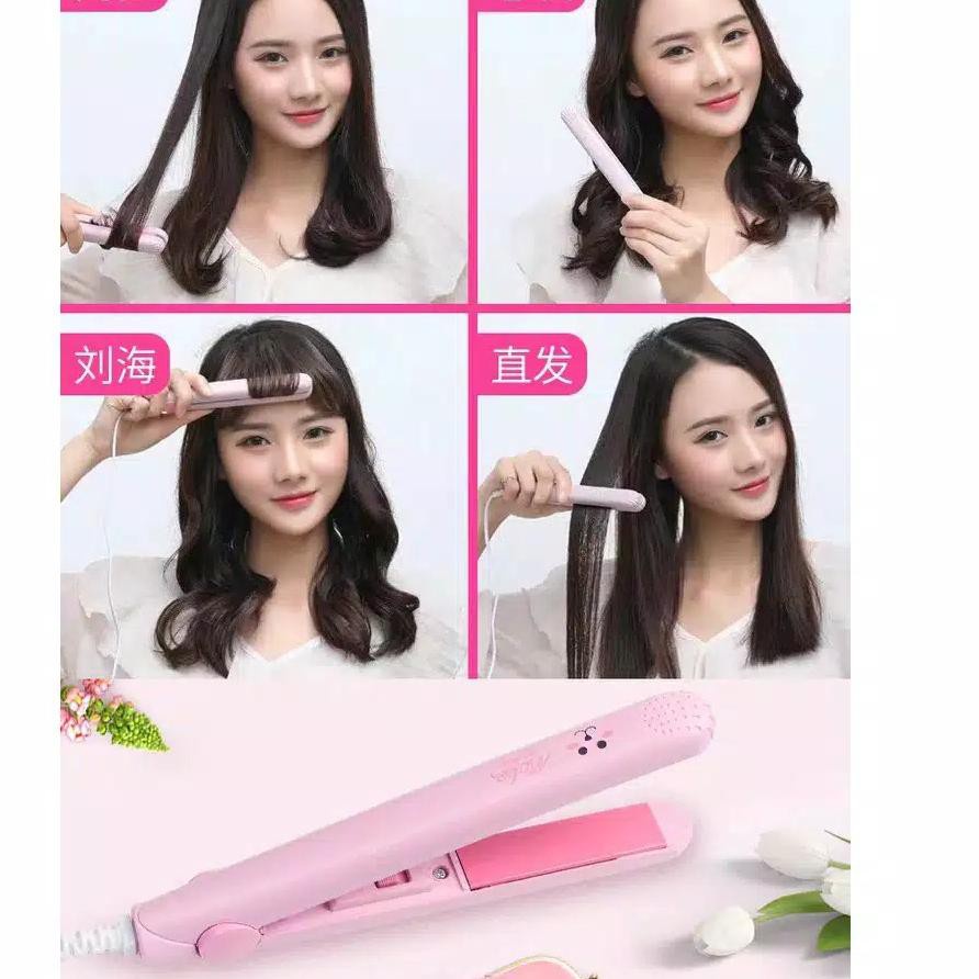 Catok Mini 2 in 1 Pelurus Rambut Catokan Curly Portable Free Box