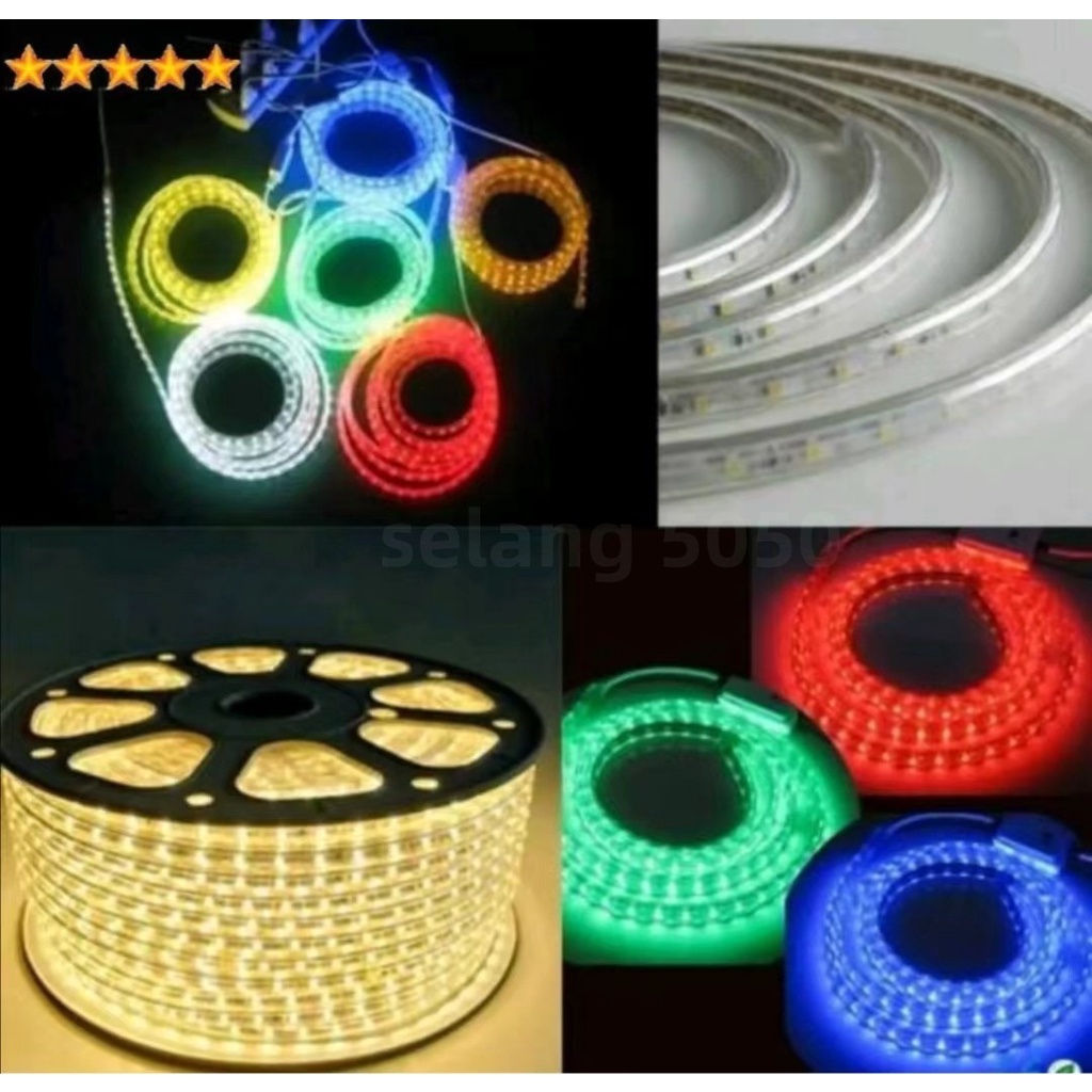 Lampu led strip selang SMD 5050 220v METRAN 1M---100M meter lampu led strip