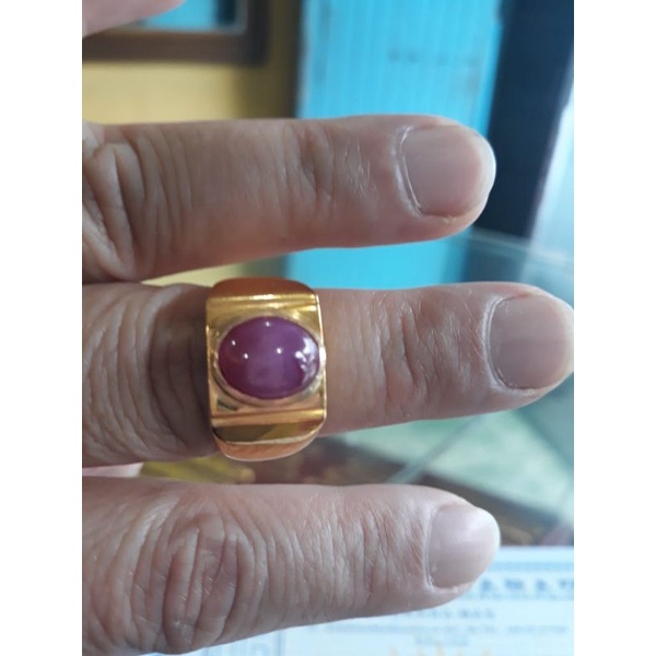 Cicin Pria Batu Asa  Emas LM 24K Kadar 999,9%.