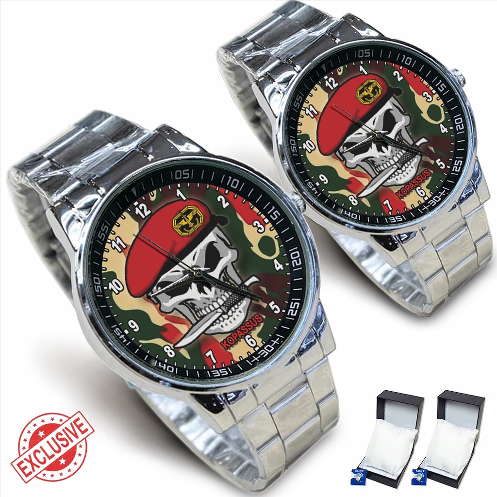 Jam Tangan Rantai Couple BARET MERAH KOPASSUS - 05 (Special)