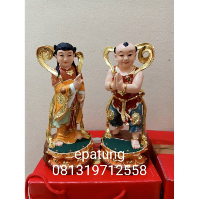patung pengapit dewi kwan im  / kwan in / guan yin uk 10 inc