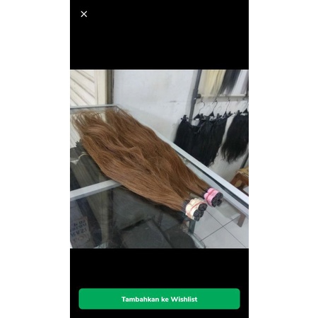 Rambut sambung asli Brown 60cm