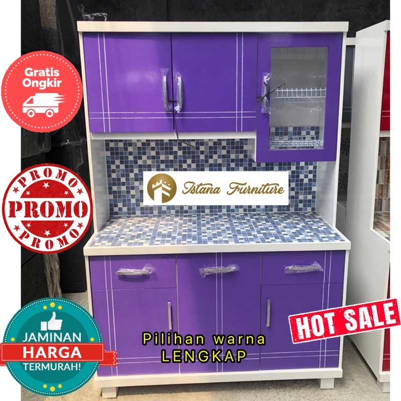 MURAH LEMARI SAYUR LEMARI PIRING RAK PIRING MINIMALIS KAYU FULL DUCO LEMARI KAYU RAK DAPUR 3 PINTU