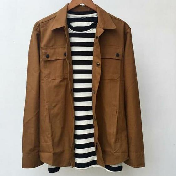 Model Baru.. Outfit.Qu Jaket Semi Parka Kanvas TR Pria Size M L XL XXL