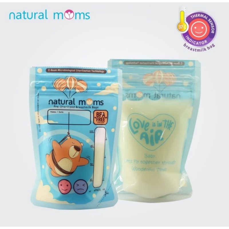 Natural Moms Breastmilk Storage Bag Kantong ASI 100 ml &amp; 200 ml Isi 30