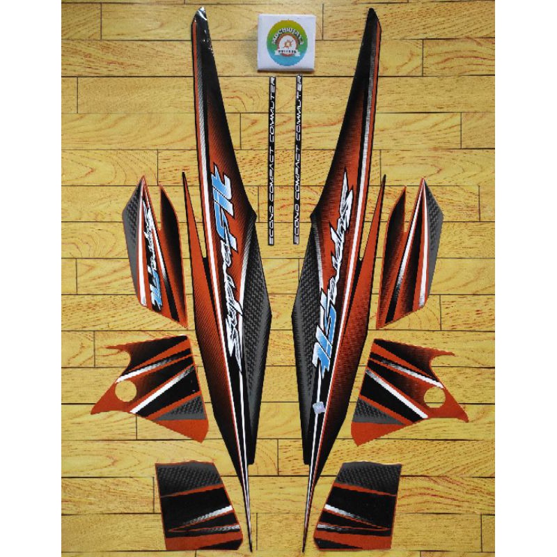 Striping Supra Fit New Disk 2006 Hitam Oren Stiker List Body Motor Honda Supra Fit new Terbaik
