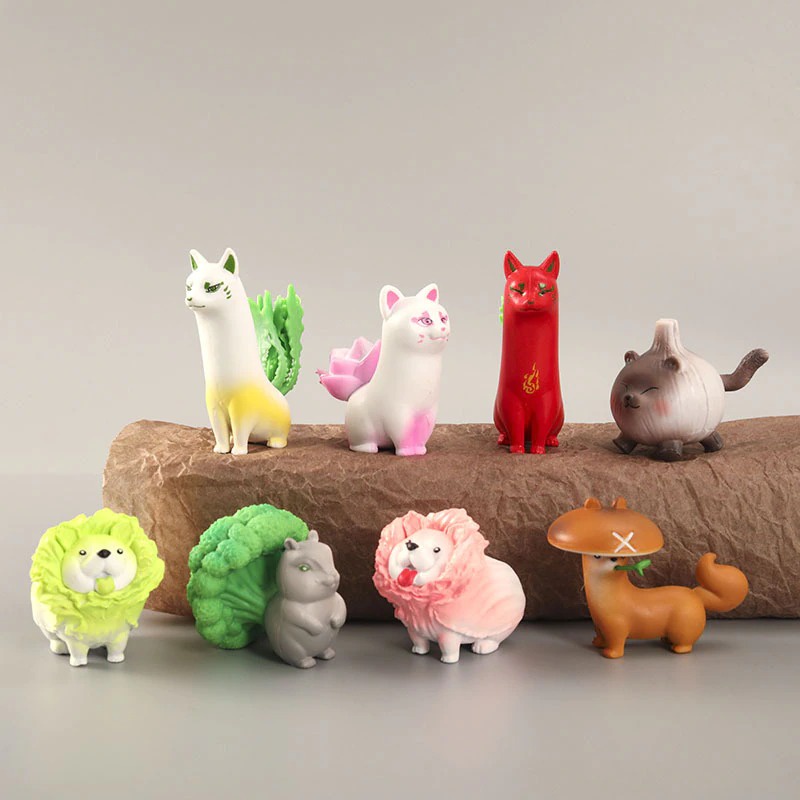 Figure Vegetables Fairy - 8 Pc Funny Vegetable Fox Dog Animal Termurah